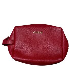 Guess | Faux Leather Toiletry Bag in Cherry Red